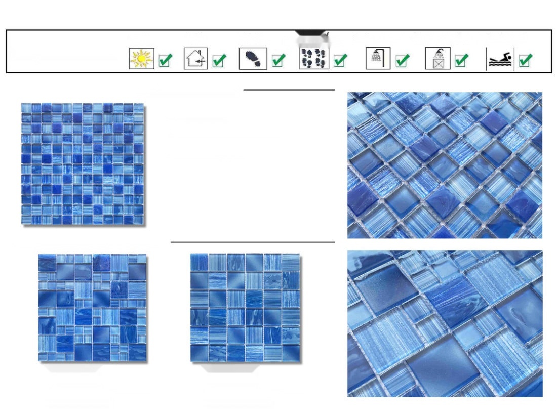 Crystal pool mosaic tile texture detail