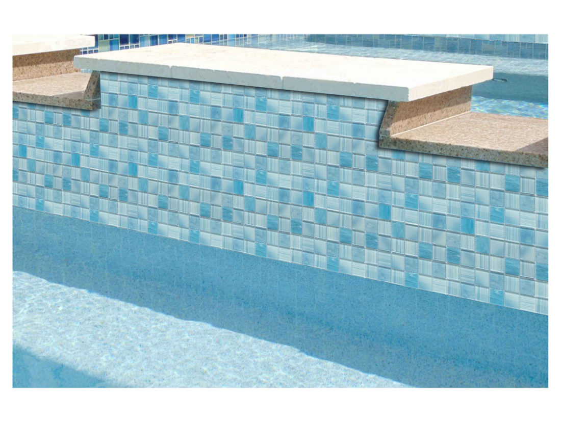 Crystal mosaic pool water surface