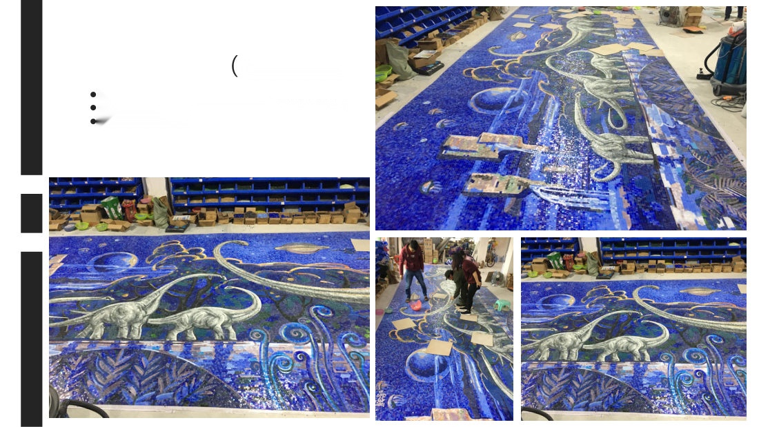 Lotus flower pool mosaic design