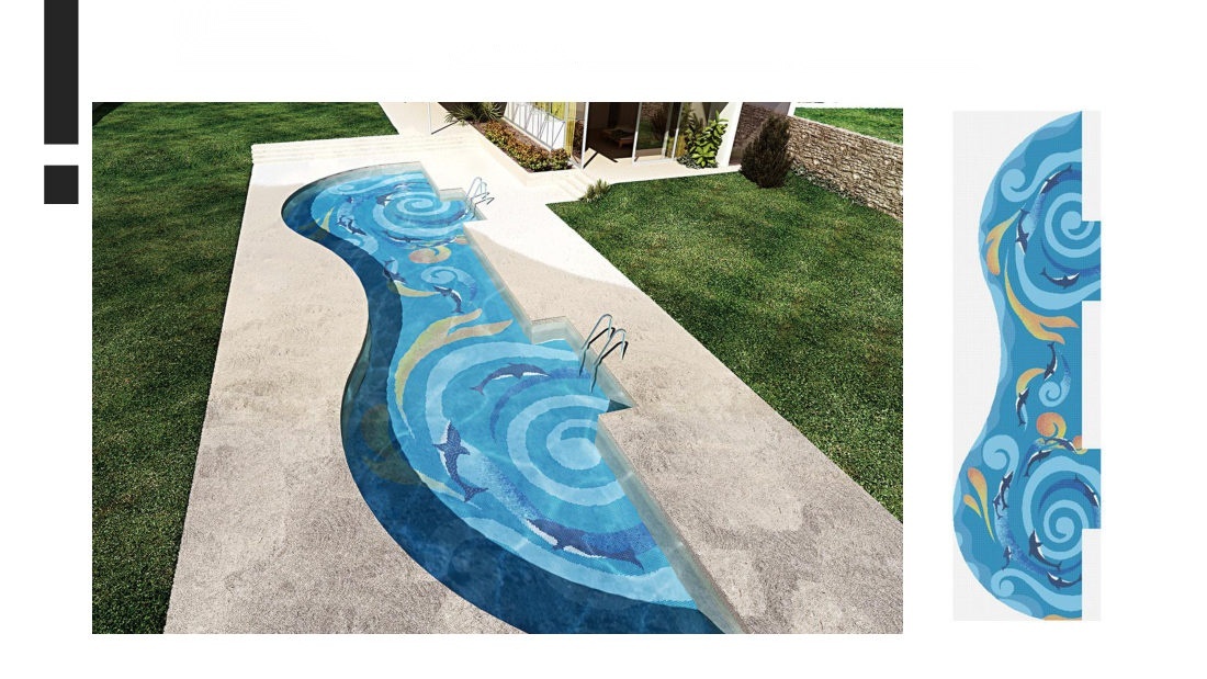 Medallion pool mosaic centerpiece