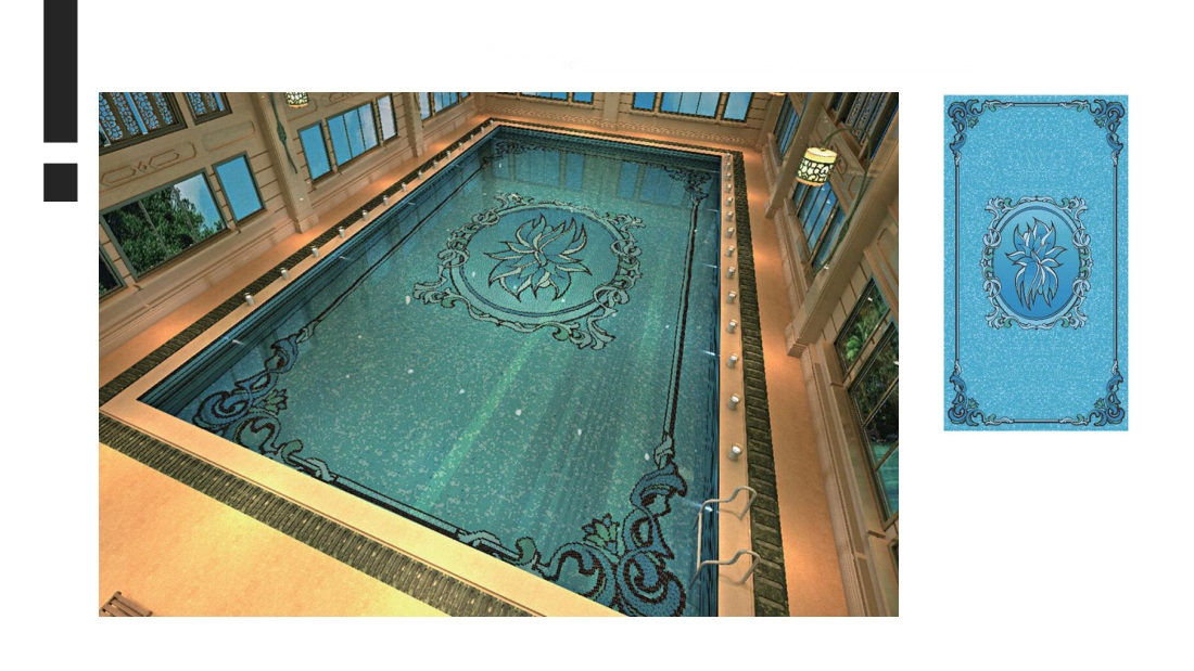 Dolphin pool mosaic mural